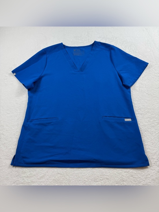 Figs Tops - Figs v-neck cosma scrub top blue 2 pockets style FW1100 women size XL